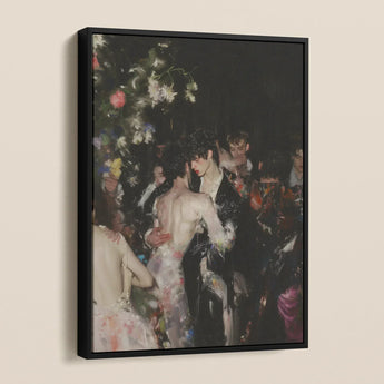 Backstage Bandits - Queer Fashion Fever Dream Framed Canvas, Framed Oil Painting People Nighttime