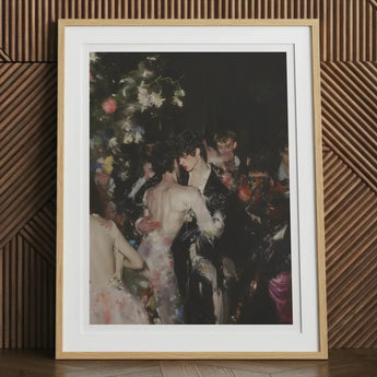 Backstage Bandits - Queer Fashion Show Art Print, 12x16’’ / 31x41cm / Natural Frame / 2’’ Matboard, Framed Painting Night Dance Scene