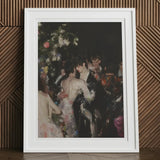 Backstage Bandits - Queer Fashion Show Art Print, 12x16’’ / 31x41cm / White Frame / 2’’ Matboard, Framed Painting Couple Dark Festive