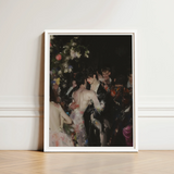 White-framed Art Print Romantic Dimly Lit Dance Scene One’s Undressing, Backstage Bandits, Queer Fashion