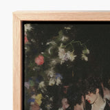 Wooden-framed Canvas Print Dark Painterly Scene Soft-focus Flowers One’s Undressing, Backstage Bandits, Queer Fashion