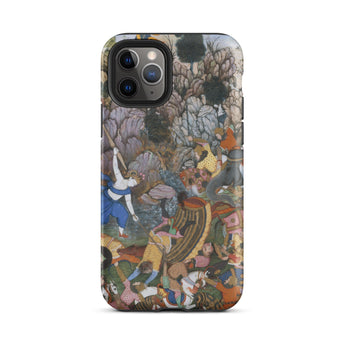 Balarama & Krishna Fighting the Enemy - Harivamsa Iphone Case, 11 Pro / Matte, Artistic Phone Case
