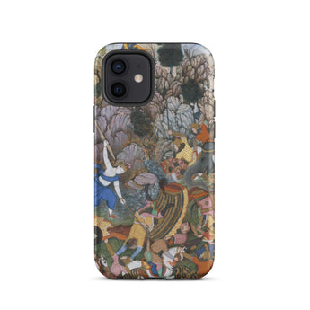 Balarama & Krishna Fighting the Enemy - Harivamsa Iphone Case, 12 / Matte, Iphone Case Historical Battle Scene