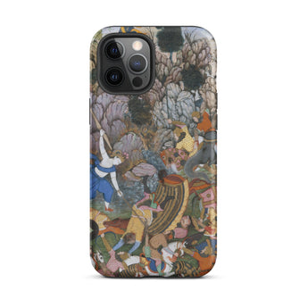 Balarama & Krishna Fighting the Enemy - Harivamsa Iphone Case, 12 Pro Max / Matte, Phone Case Historical Battle Scene