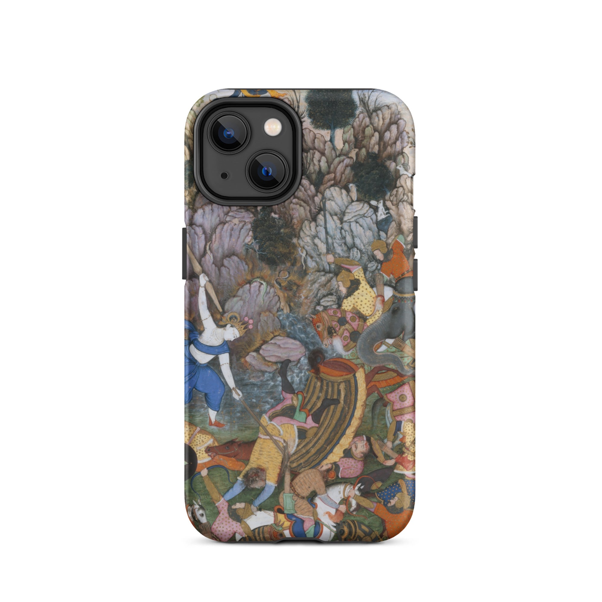 Balarama & Krishna Fighting the Enemy Harivamsa Iphone Case, 14 / Matte, Artistic Phone Case