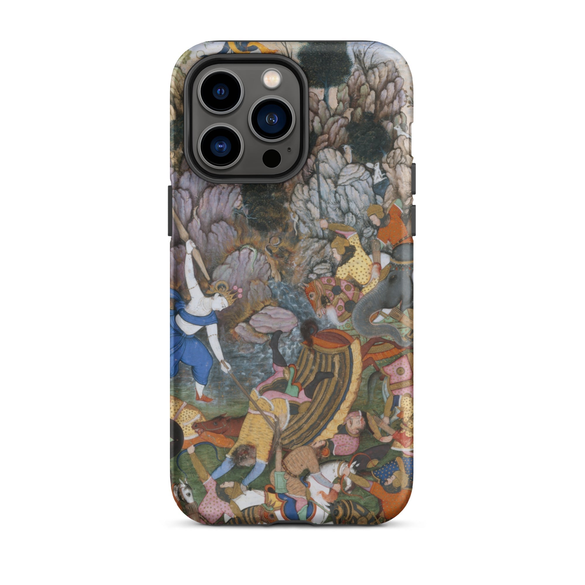 Balarama & Krishna Fighting the Enemy Harivamsa Iphone Case, 14 Pro Max / Matte, Artistic Phone Case