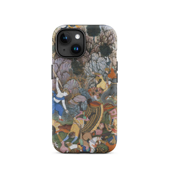 Balarama & Krishna Fighting the Enemy - Harivamsa Iphone Case, 15 / Matte, Artistic Phone Case