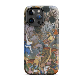 Balarama & Krishna Fighting the Enemy - Harivamsa Iphone Case, 15 Pro Max / Matte, Artistic Phone Case