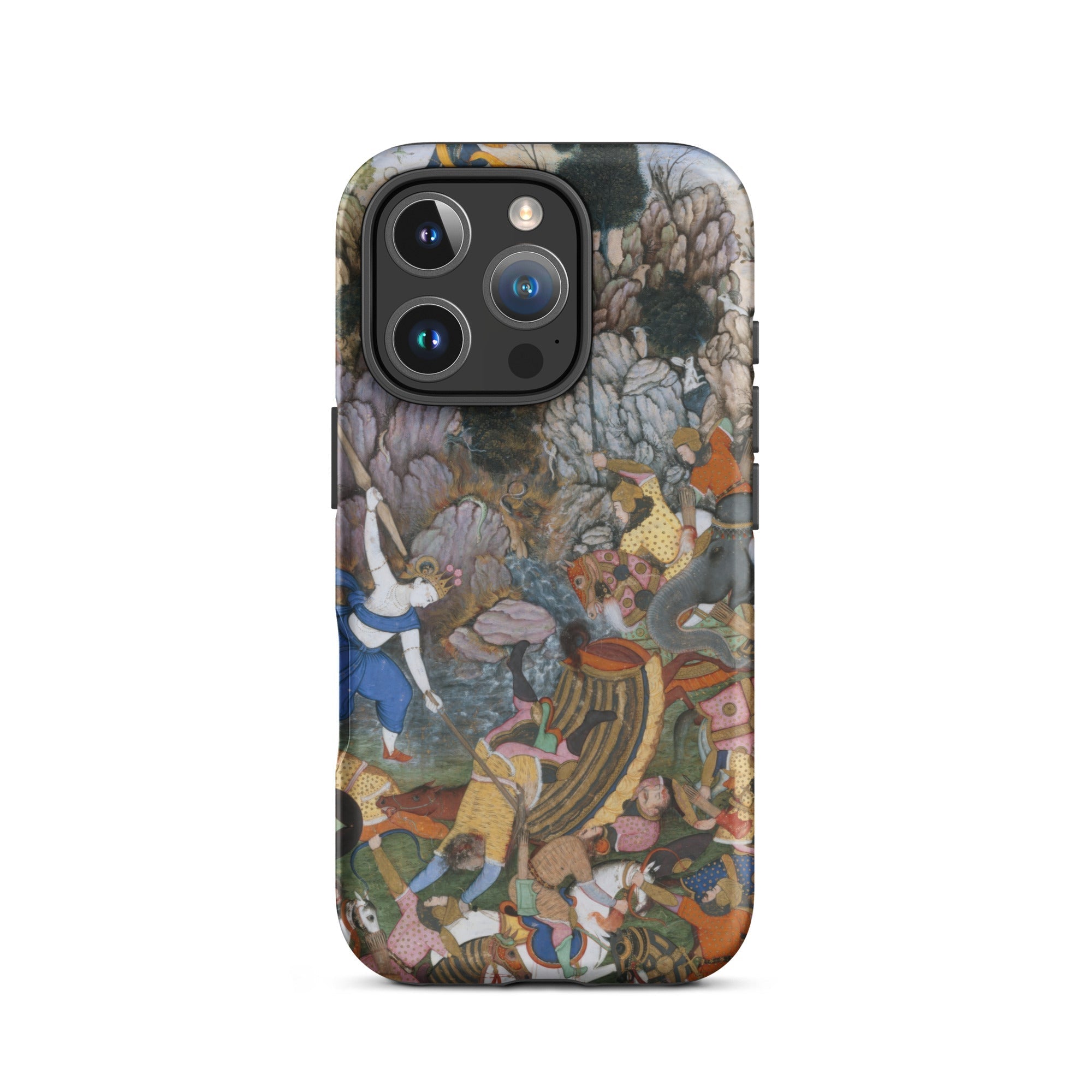 Balarama & Krishna Fighting the Enemy Harivamsa Iphone Case, 16 Pro / Matte, Artistic Phone Case