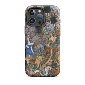 Balarama & Krishna Fighting the Enemy - Harivamsa Iphone Case, 16 Pro Max / Matte, Artistic Phone Case