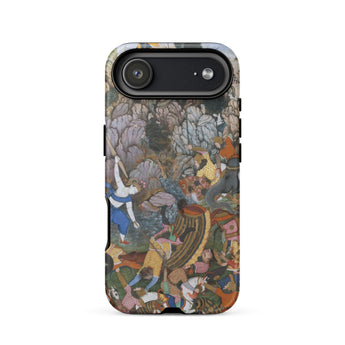 Balarama & Krishna Fighting the Enemy - Harivamsa Iphone Case 17 Air / Matte Google Pixel 7a Phone Case Colorful Abstract Design Harivamsa