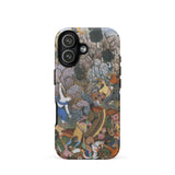 Balarama & Krishna Fighting the Enemy - Harivamsa Iphone Case 17 / Matte Iphone 12 Case Detailed Fantasy Artwork Harpist Forest Harivamsa