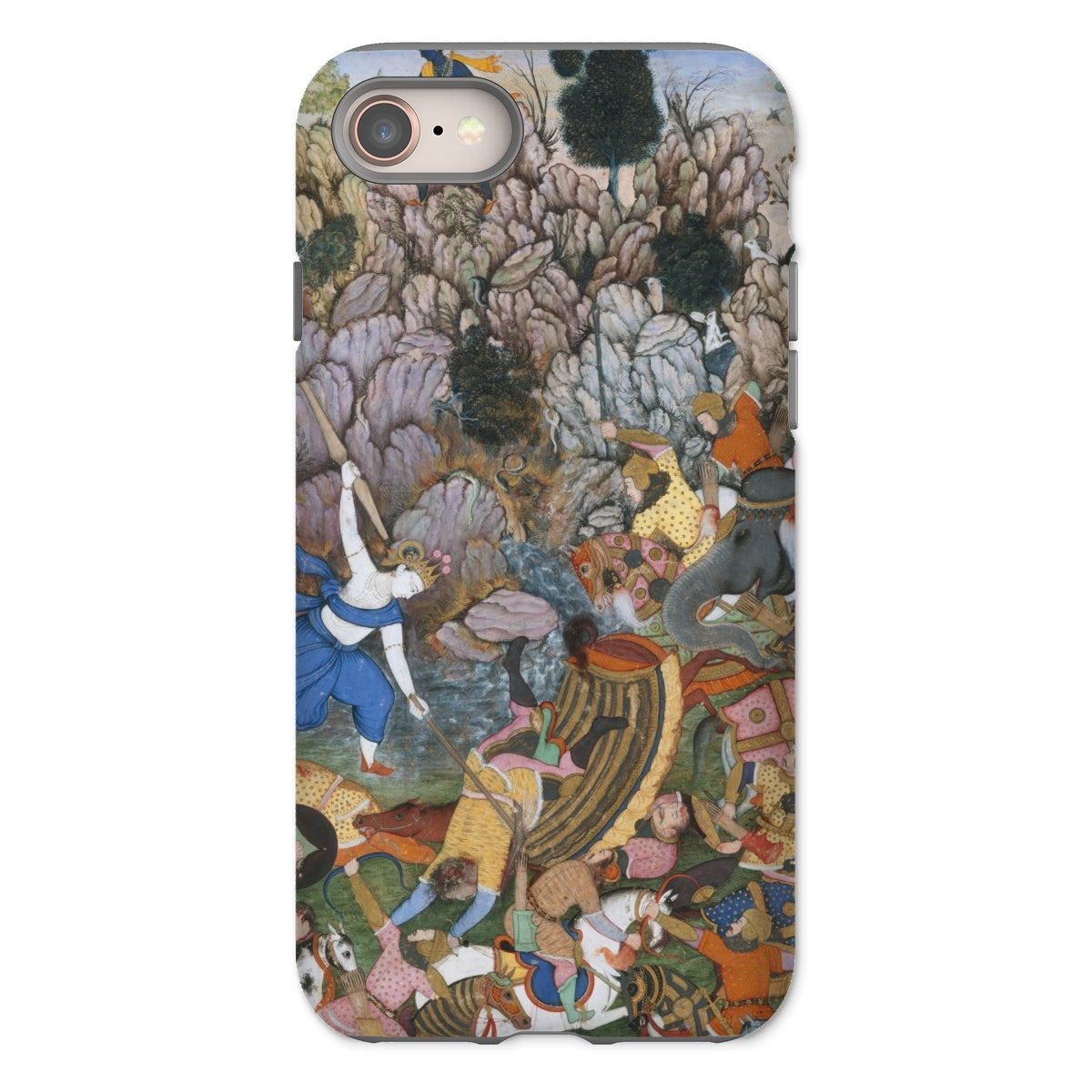 Balarama & Krishna Fighting the Enemy Harivamsa Iphone Case, 8 / Matte, Phone Case Colorful Medieval Battle Scene Artwork