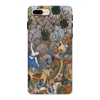 Balarama & Krishna Fighting the Enemy - Harivamsa Iphone Case 8 Plus / Matte Phone Case Medieval Battle Scene Artwork Figures Colorful