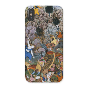 Balarama & Krishna Fighting the Enemy - Harivamsa Iphone Case, x / Matte, Phone Case Colorful Medieval Battle Scene Artwork