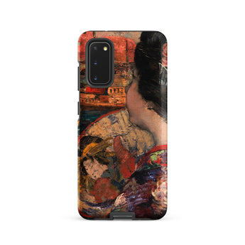 The Balcony - Edward Atkinson Hornel Samsung Case, Galaxy S20 / Matte, Smartphone Case Painting Woman Kimono Fan