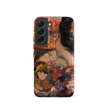 The Balcony - Edward Atkinson Hornel Samsung Case, Galaxy S22 / Matte, Smartphone Colorful Artistic Case Painting Woman Fan