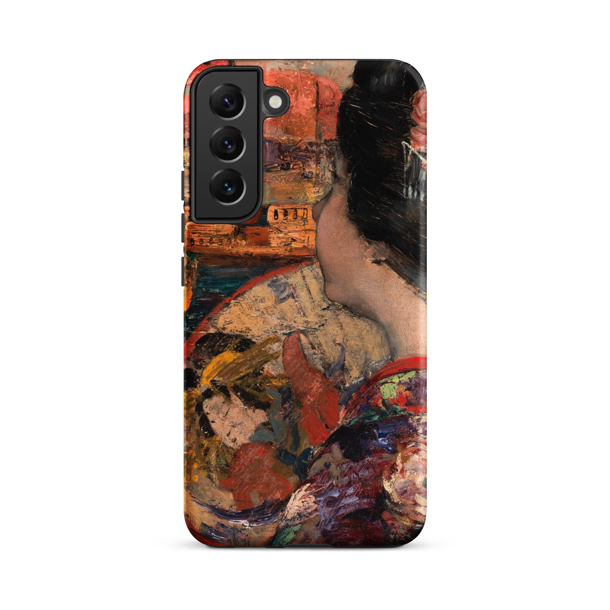 The Balcony Edward Atkinson Hornel Samsung Case, Galaxy S22 Plus / Matte, Phone Case Colorful Painting Woman Fan
