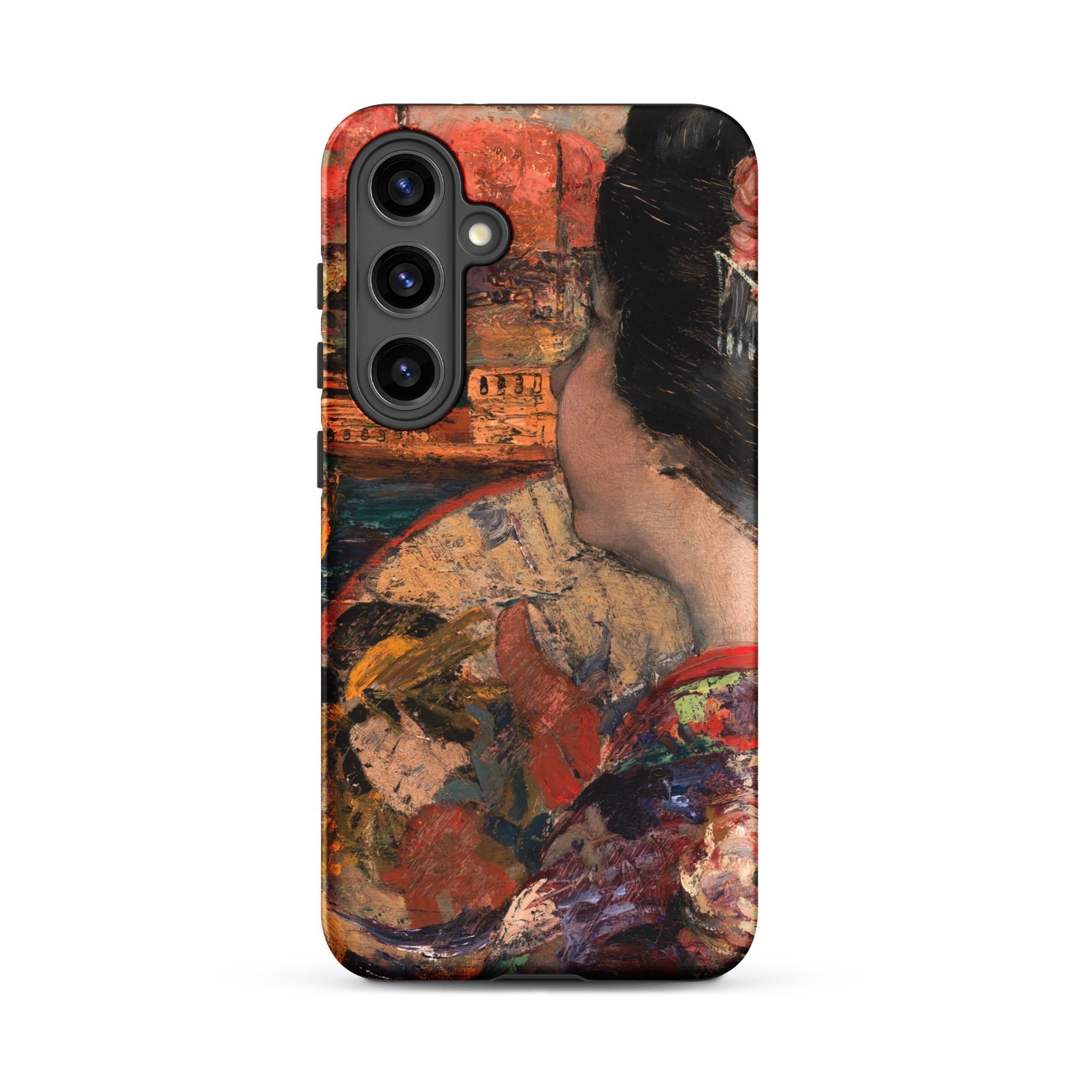 The Balcony Edward Atkinson Hornel Samsung Case, Galaxy S24 Plus / Matte, Phone Case Painted Portrait Woman Fan