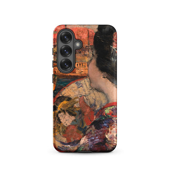 The Balcony - Edward Atkinson Hornel Samsung Case, Galaxy S25 / Matte, Smartphone Case Classic Art Painting Woman Fan