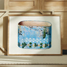 Bandbox - Charles Caseau Decorative Art Print, 24’’x18’’ / Unframed, Framed Ceramic Vessel Blue Glaze Floral Decorative Pattern