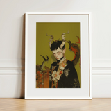 Baphomet’s Bastard - Gay Demon Art Print / Canvas Framed Art Print Stylized Portrait Individual Dark Hair Gay Demon Child, Twisted