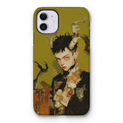 Baphomet’s Bastard - Gay Demon Iphone Case, 11 / Matte, Phone Case Stylized Portrait Figure Horns Floral Elements