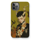 Baphomet’s Bastard - Gay Demon Iphone Case, 11 Pro Max / Matte, Phone Case Stylized Fantasy Portrait Horned Figure Flowers