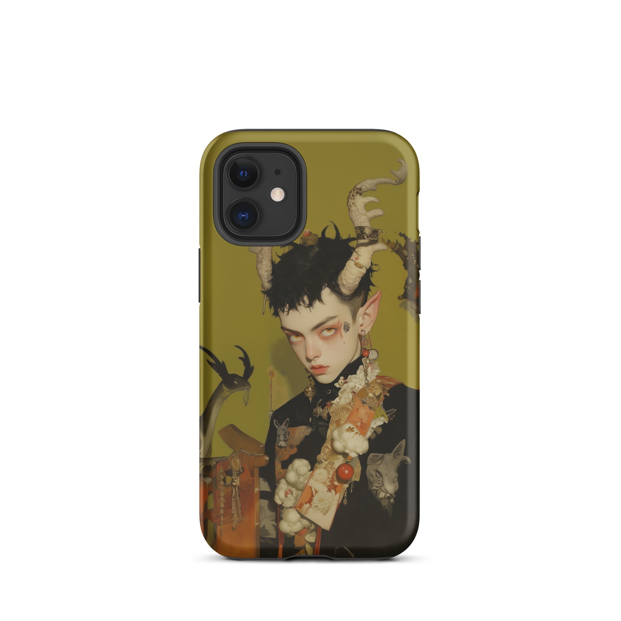 Baphomet’s Bastard Gay Demon Iphone Case, 12 Mini / Matte, Phone Case Horned Character Art