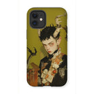 Baphomet’s Bastard - Gay Demon Iphone Case, 12 Mini / Matte, Phone Case Stylized Fantasy Portrait Figure Horns Ornate