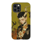 Baphomet’s Bastard - Gay Demon Iphone Case, 13 Pro / Matte, Phone Case Stylized Portrait Figure Horns Floral Elements