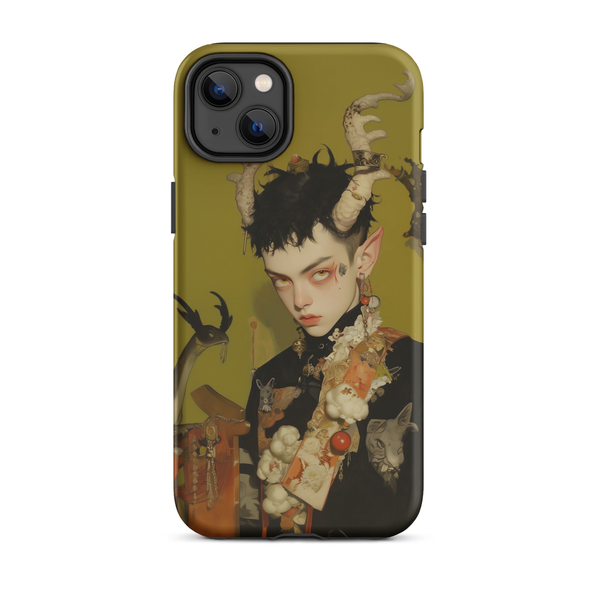 Baphomet’s Bastard Gay Demon Iphone Case, 14 Plus / Matte, Iphone Case Fantasy Character Design