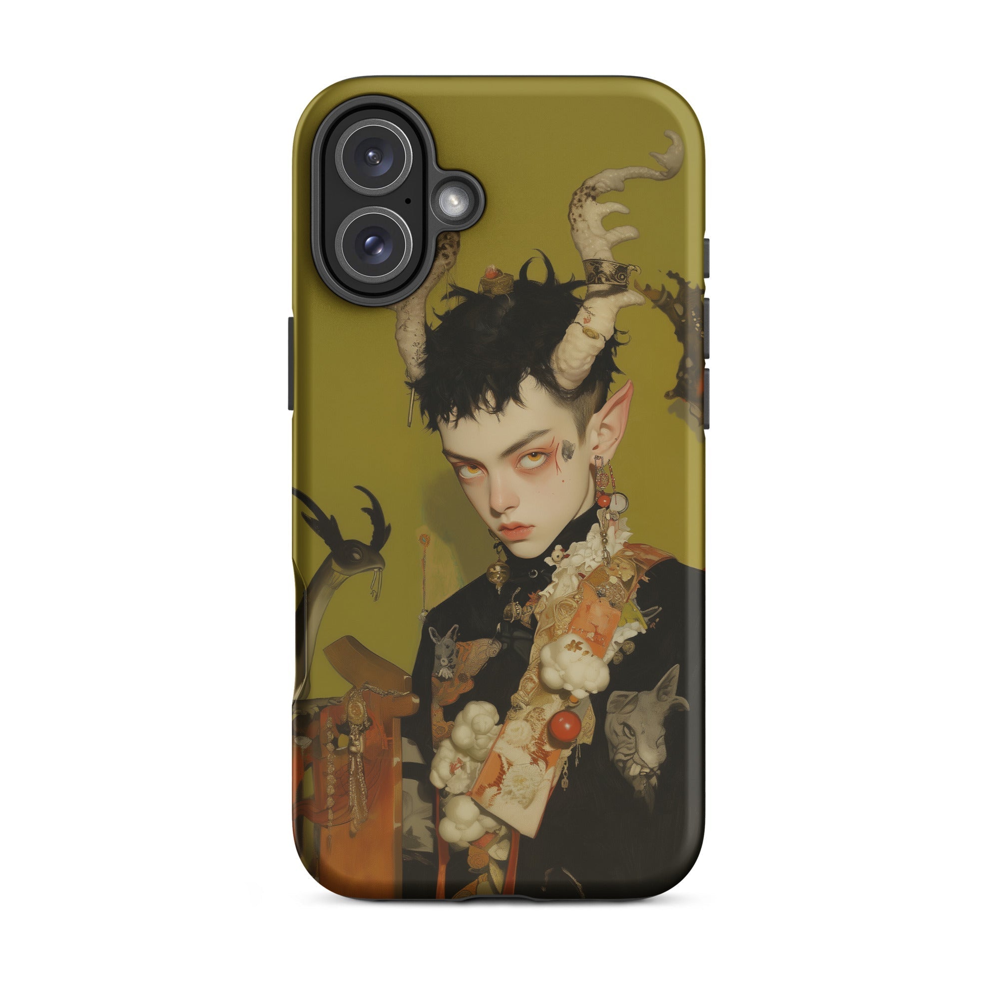 Baphomet’s Bastard Gay Demon Iphone Case, 16 Plus / Matte, Phone Case Fantasy Art