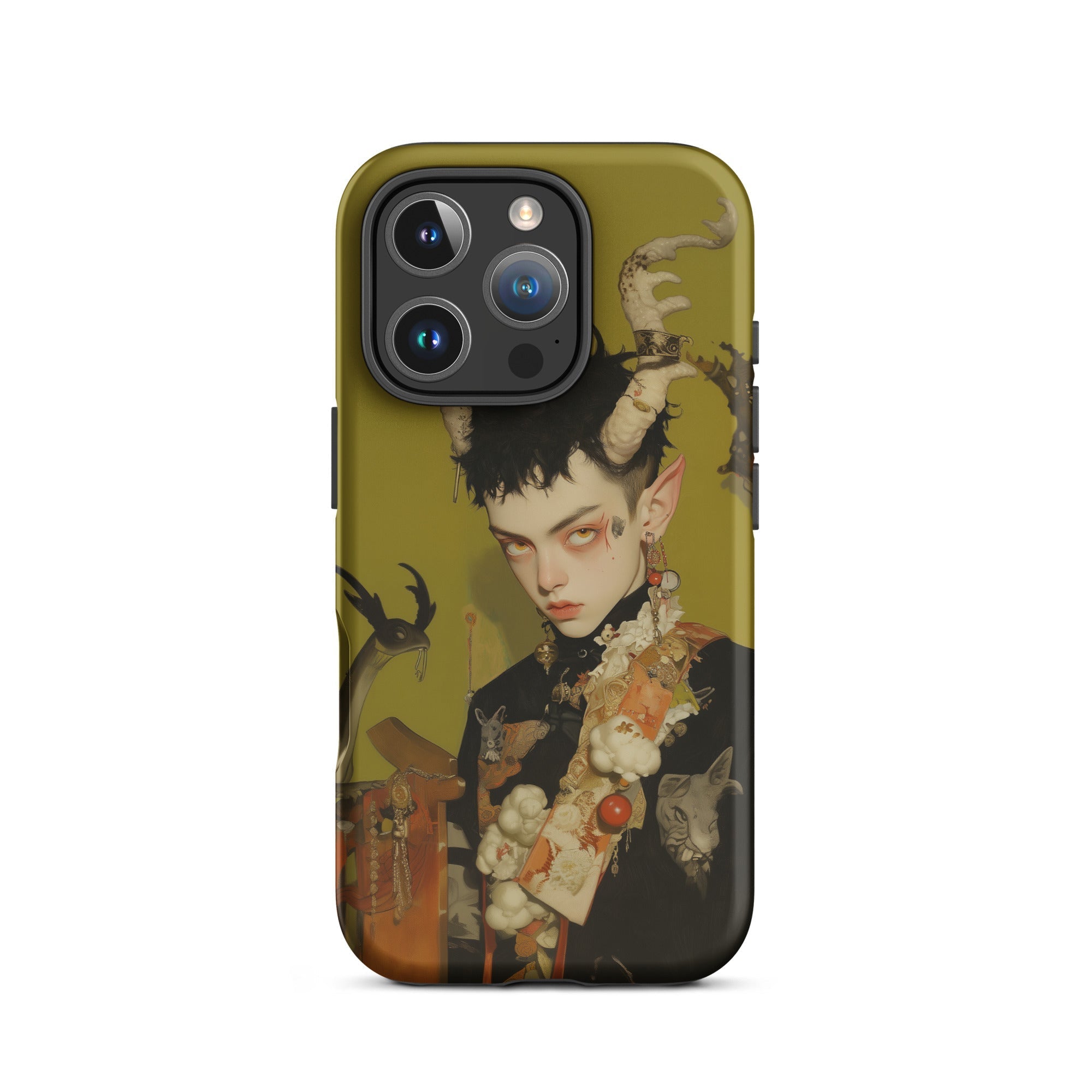 Baphomet’s Bastard Gay Demon Iphone Case, 16 Pro / Matte, Phone Case Horned Character Design