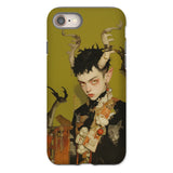 Baphomet’s Bastard - Gay Demon Iphone Case, 8 / Matte, Phone Case Stylized Fantasy Portrait Horned Figure Pale