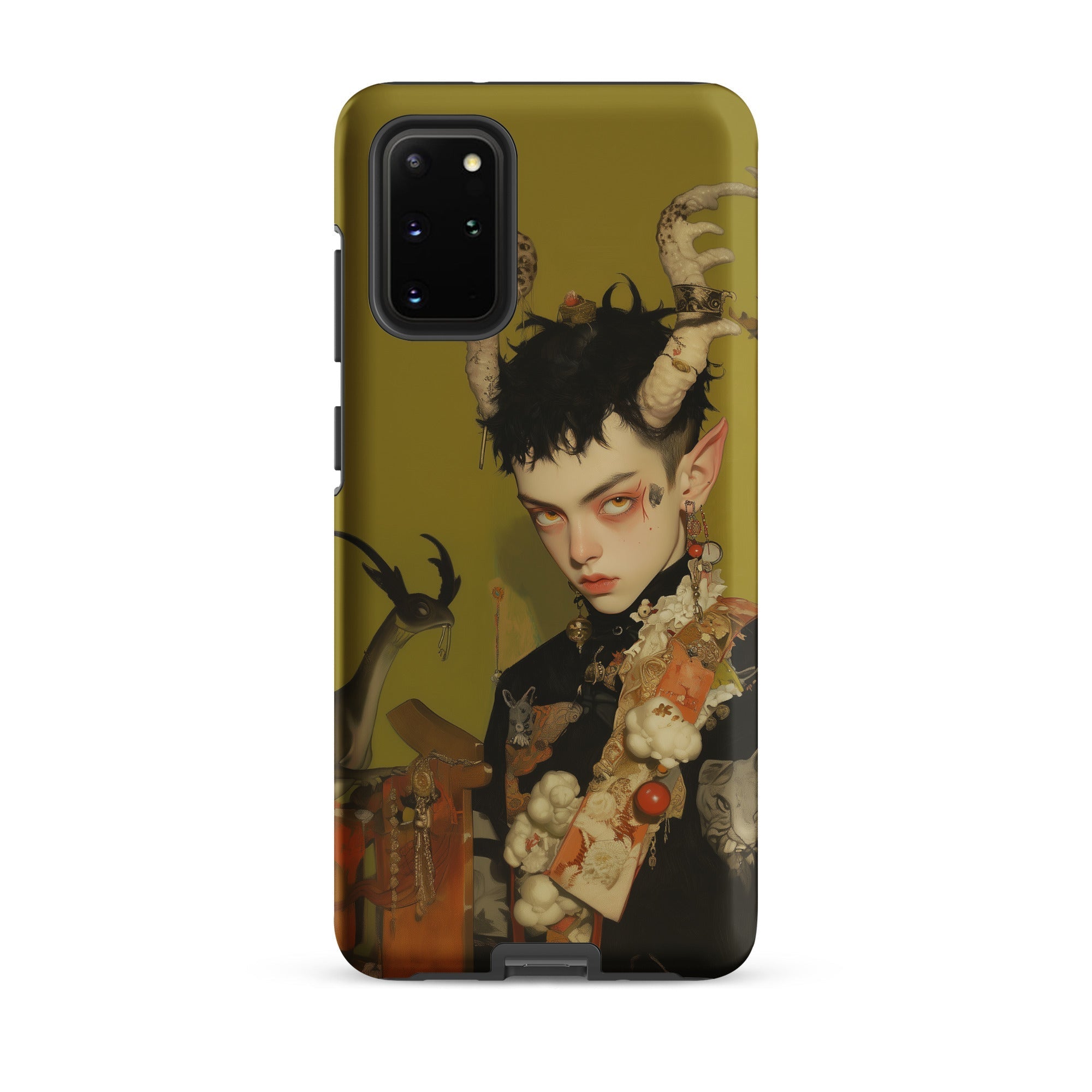 Baphomet’s Bastard Gay Demon Samsung Case, Galaxy S20 Plus / Matte, Smartphone Case Fantasy Art Print Horned Elf Like Figure
