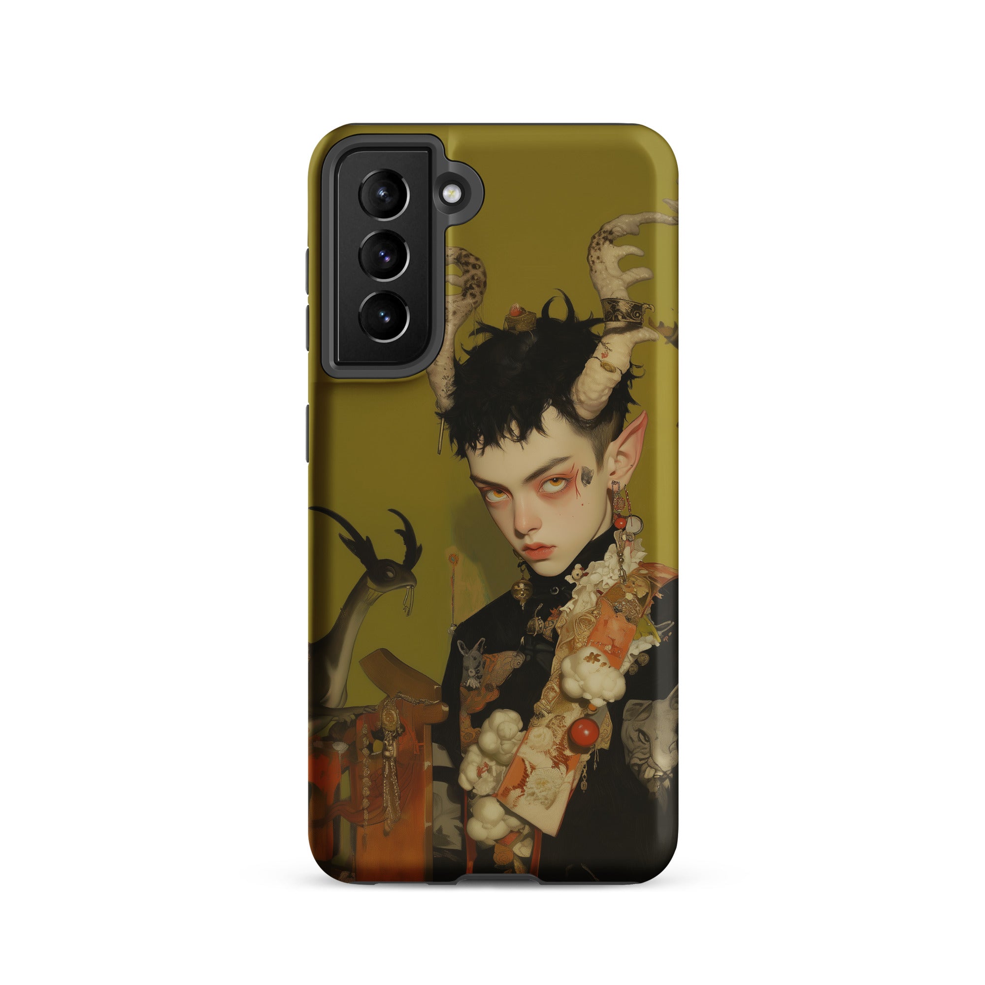 Baphomet’s Bastard Gay Demon Samsung Case, Galaxy S21 / Matte, Smartphone Case Anime Style Illustration Demon Like Figure Horns Pointed