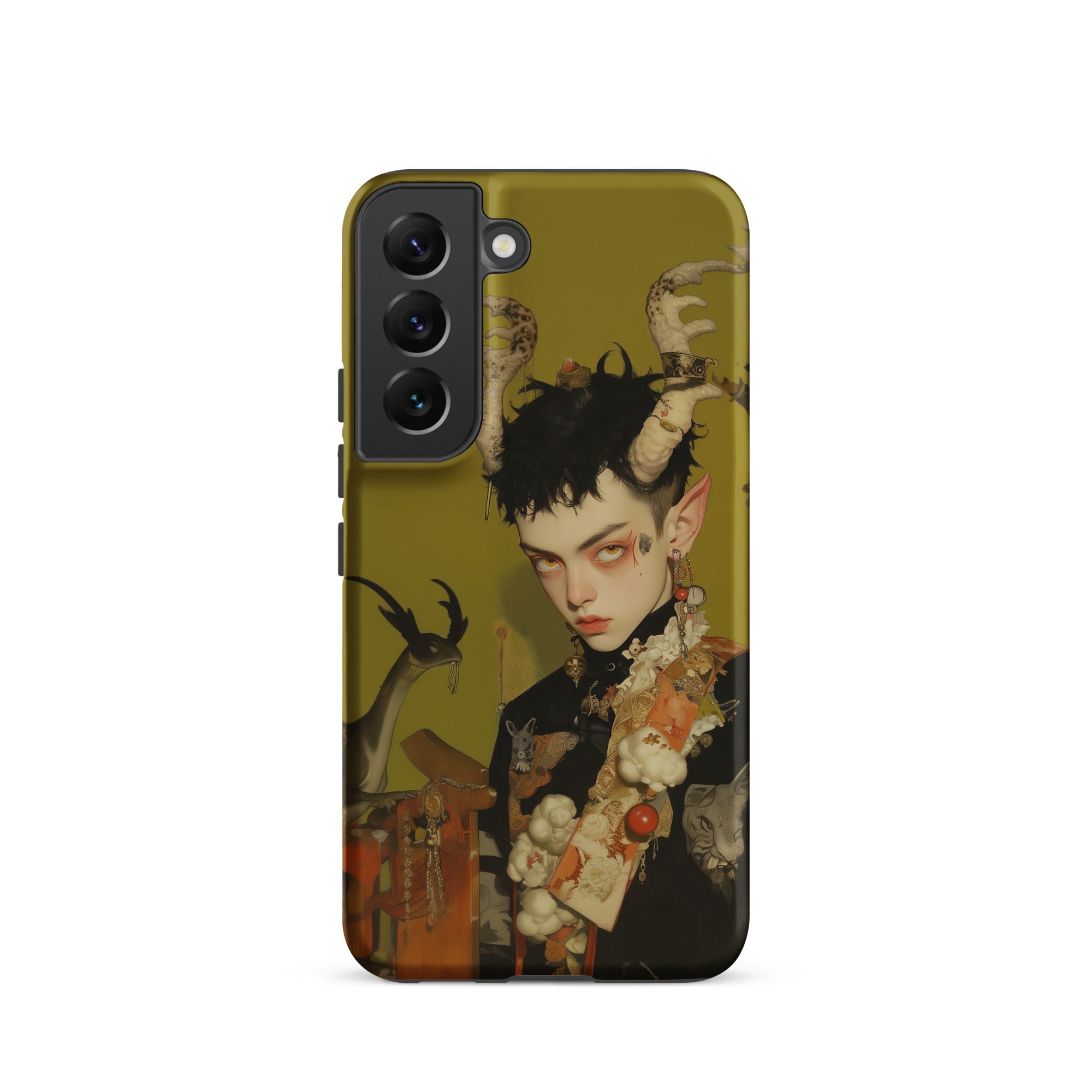 Baphomet’s Bastard Gay Demon Samsung Case, Galaxy S22 / Matte, Phone Case Illustration Person Horns Pointed Ears