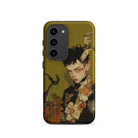 Baphomet’s Bastard Gay Demon Samsung Case, Galaxy S23 / Matte, Phone Case Unique Graphic Design Horned Figure Pointed