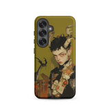 Baphomet’s Bastard - Gay Demon Samsung Case, Galaxy S25 / Matte, Phone Case Stylized Portrait Horned Elf-eared Figure Pale