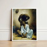 Framed Reproduction Jean-léon Gérôme’s Classical Painting Man Shave Blade Meeting Skin, Straight Razor Drawn, Slow, Leon Bonnat Art, Print,