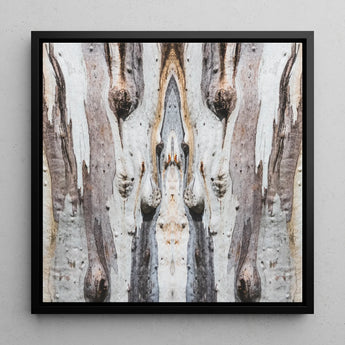 Barking Mad 3 - Trippy Tree Trunk Art Print / Canvas, 12x12’’ / 31x31cm / Black Frame, Posters Prints & Visual Artwork, Toby Leon