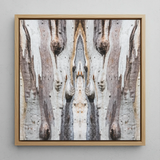 Barking Mad 3 - Trippy Tree Trunk Art Print / Canvas, 12x12’’ / 31x31cm / Natural Frame, Posters Prints & Visual Artwork, Toby Leon