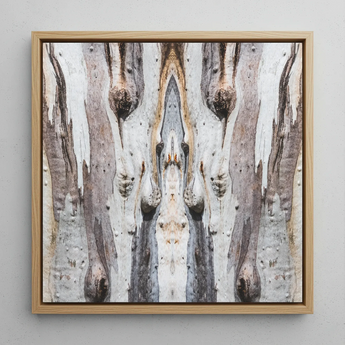 Barking Mad 3 - Trippy Tree Trunk Art Print / Canvas, 12x12’’ / 31x31cm / Natural Frame, Posters Prints & Visual Artwork, Toby Leon