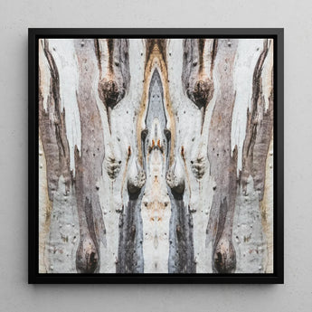 Barking Mad 3 - Trippy Tree Trunk Art Print / Canvas Black-framed Square Symmetrical Abstract Design Mad’s Striking Symmetry, Presents