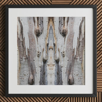 Barking Mad 3 - Trippy Tree Trunk Art Print / Canvas Black-framed Square Symmetrical Abstract Design Mad’s Striking Symmetry, Presents