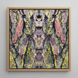 Barking Mad too - Trippy Tree Art Framed Canvas, 12x12’’ / 31x31cm / Natural Floating Frame, Framed Canvas Print Mirrored Abstract Pattern