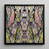 Barking Mad too - Trippy Baumstamm-Kunstdruck / Leinwand, 12x12’’ / 31x31cm / Schwarzer Rahmen, Poster Drucke & visuelle Kunstwerke, Toby Leon