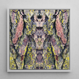 Barking Mad too - Trippy Baumstamm-Kunstdruck / Leinwand, 12x12’’ / 31x31cm / Weißer Rahmen, Poster Drucke & visuelle Kunstwerke, Toby Leon