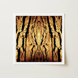 Barking Mad - Trippy Tree Trunk Art Print / Canvas Square-framed Symmetrical Mirrored Textured Bark, Australian, Mesmerizing Abstract Prints
